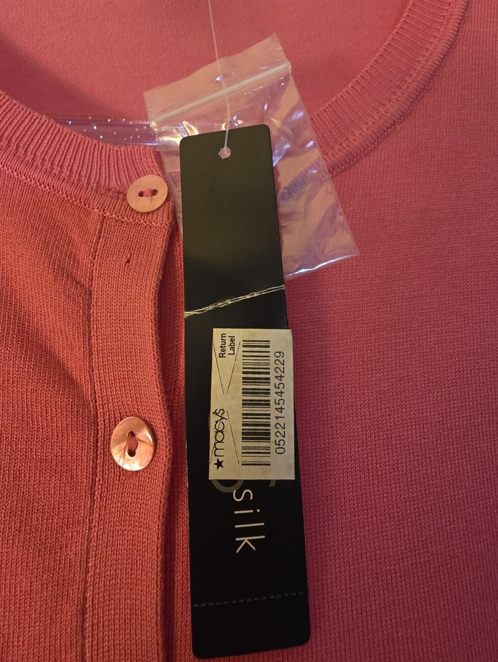 NWT August Silk Lightweight Cardigan - Casey Pink (Vibrant Coral) - Size XL - Picture 3 of 7